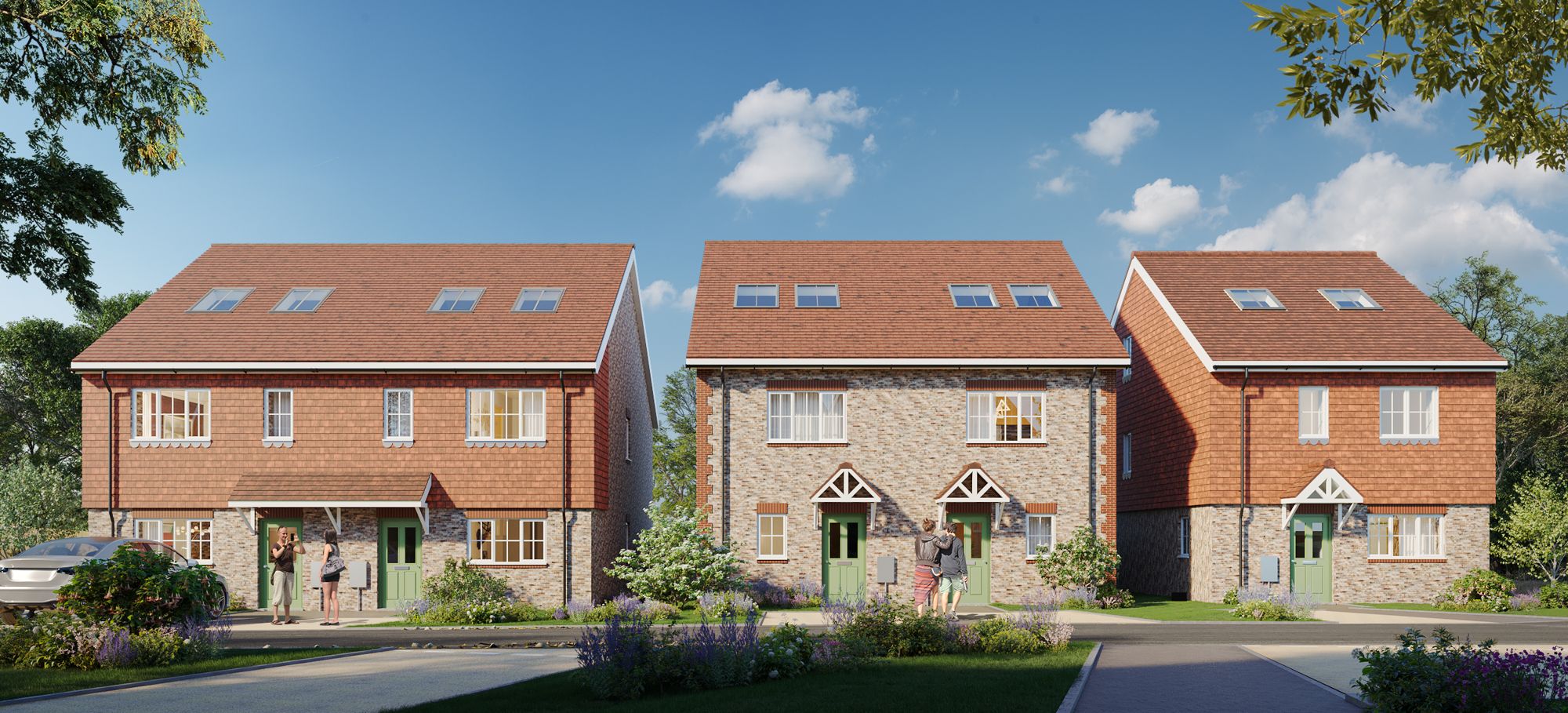 Semi-detached and detached three-storey houses at Tower Mill Place